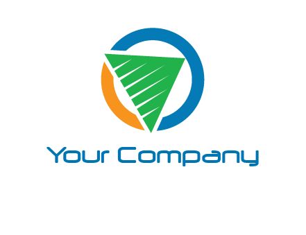 green recycling triangle in circle logo