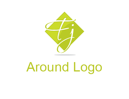 Letters Fj are in rhombus shape logo