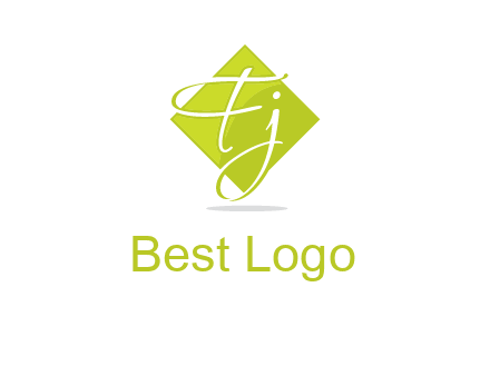 Letters Fj are in rhombus shape logo