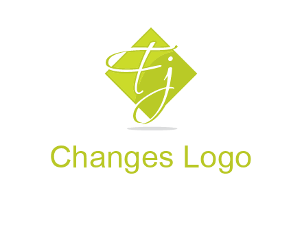Letters Fj are in rhombus shape logo