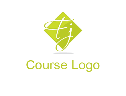 Letters Fj are in rhombus shape logo