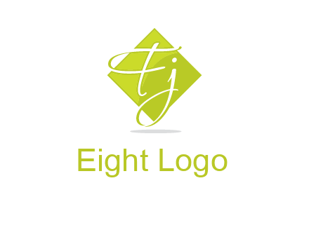 Letters Fj are in rhombus shape logo
