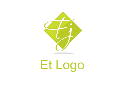Letters Fj are in rhombus shape logo