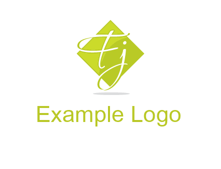 Letters Fj are in rhombus shape logo