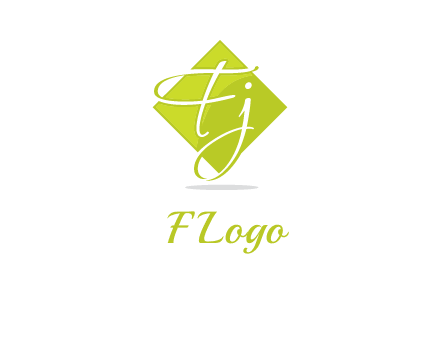Letters Fj are in rhombus shape logo