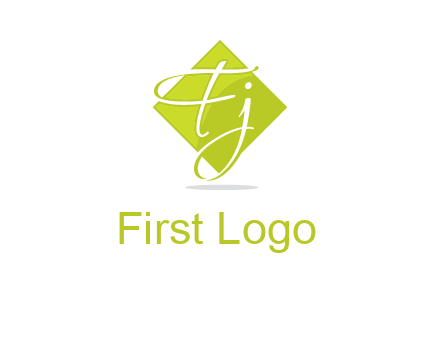 Letters Fj are in rhombus shape logo