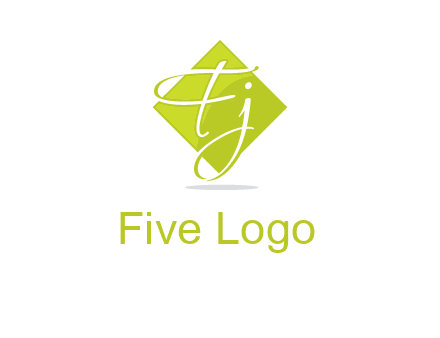 Letters Fj are in rhombus shape logo