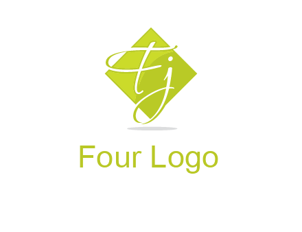 Letters Fj are in rhombus shape logo