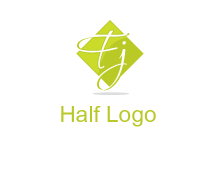 Letters Fj are in rhombus shape logo