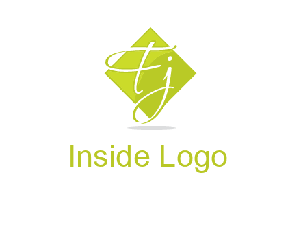 Letters Fj are in rhombus shape logo