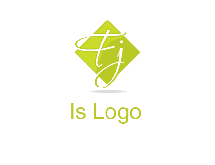 Letters Fj are in rhombus shape logo