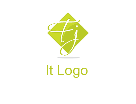 Letters Fj are in rhombus shape logo