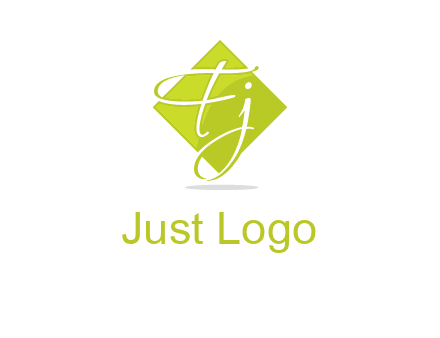 Letters Fj are in rhombus shape logo