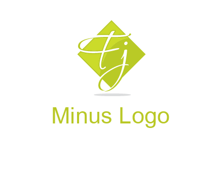 Letters Fj are in rhombus shape logo
