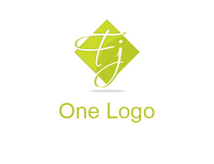 Letters Fj are in rhombus shape logo