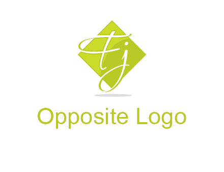 Letters Fj are in rhombus shape logo