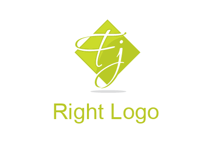 Letters Fj are in rhombus shape logo