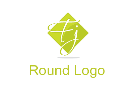Letters Fj are in rhombus shape logo