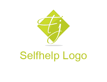 Letters Fj are in rhombus shape logo