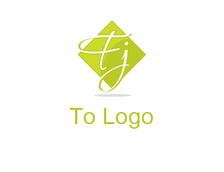 Letters Fj are in rhombus shape logo