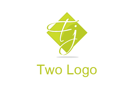 Letters Fj are in rhombus shape logo