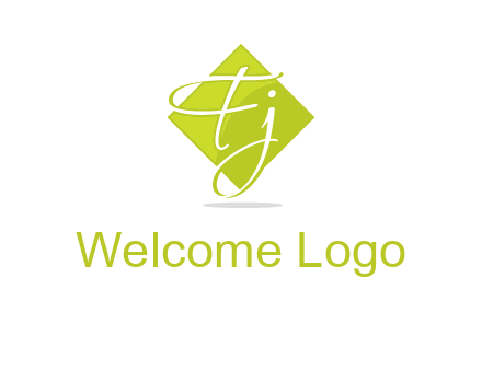 Letters Fj are in rhombus shape logo