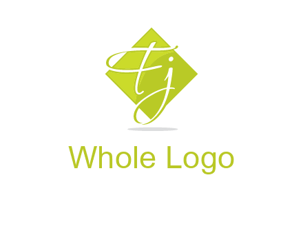Letters Fj are in rhombus shape logo