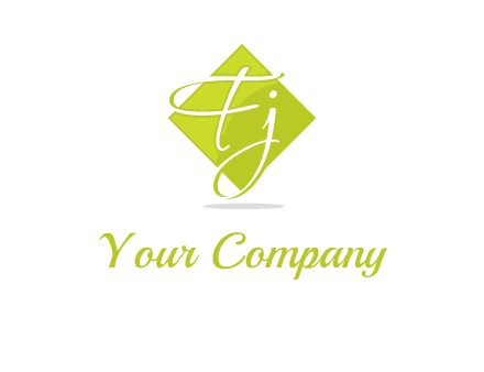 Letters Fj are in rhombus shape logo