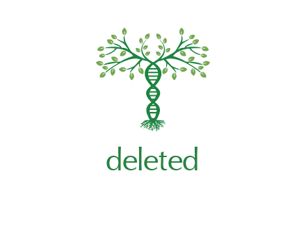 DNA shape tree with leaves medical logo