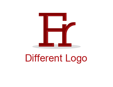 letter F attached to letter R forming letter H