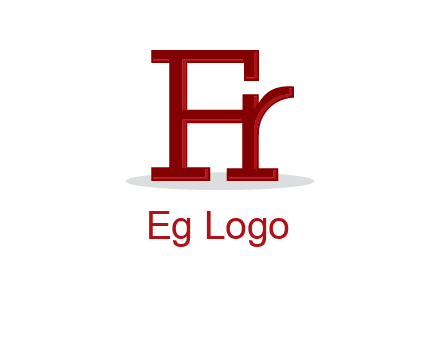 letter F attached to letter R forming letter H