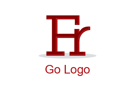 letter F attached to letter R forming letter H