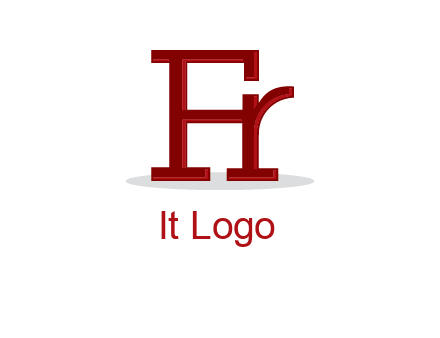 letter F attached to letter R forming letter H