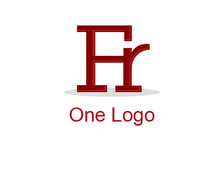 letter F attached to letter R forming letter H