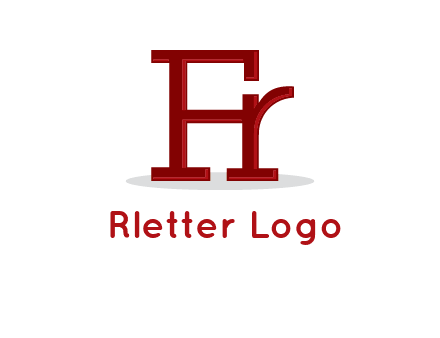 letter F attached to letter R forming letter H