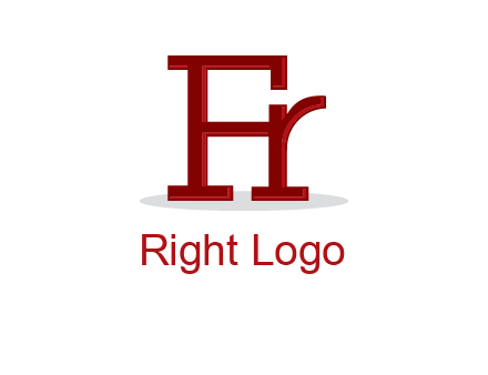 letter F attached to letter R forming letter H