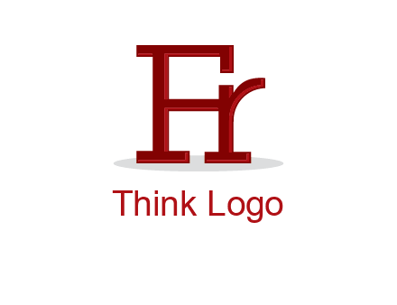 letter F attached to letter R forming letter H