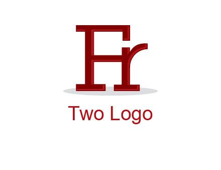 letter F attached to letter R forming letter H