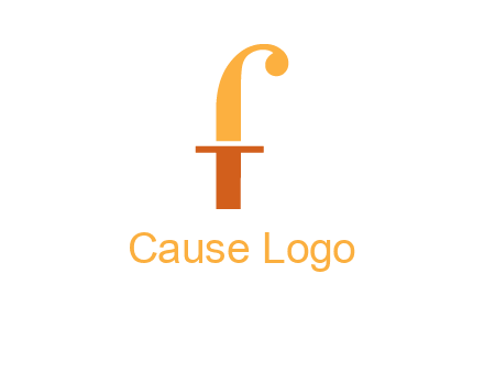 letter F forming letter T