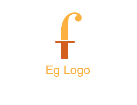 letter F forming letter T