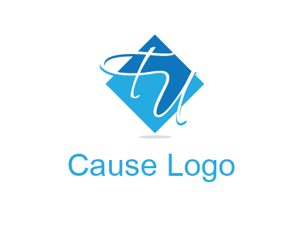 Letters FU are in a diamond shape logo