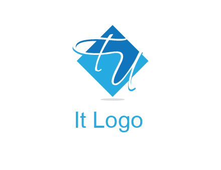 Letters FU are in a diamond shape logo