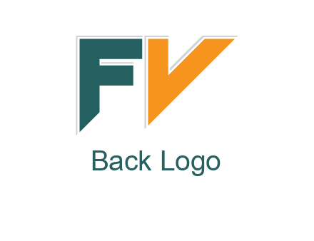 letter F with letter V looking like arrow
