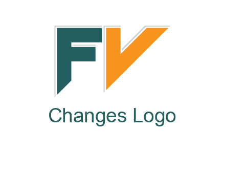 letter F with letter V looking like arrow