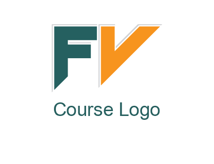 letter F with letter V looking like arrow
