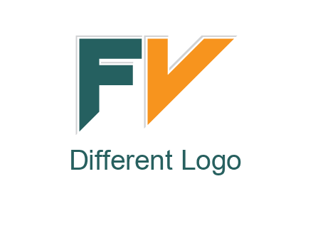 letter F with letter V looking like arrow