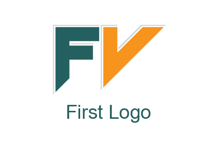 letter F with letter V looking like arrow