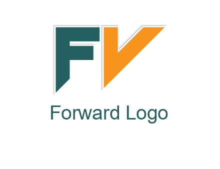 letter F with letter V looking like arrow