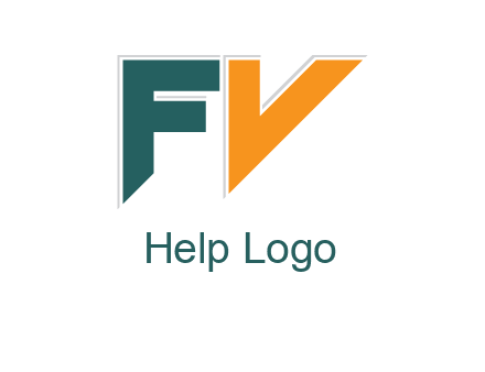 letter F with letter V looking like arrow