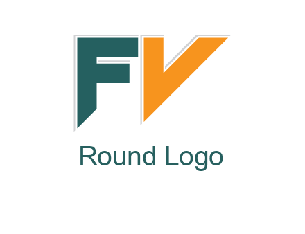 letter F with letter V looking like arrow